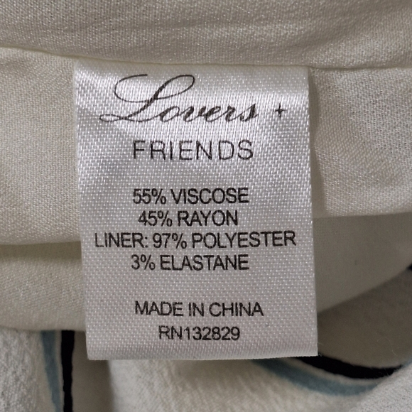 Lovers + Friends Blue White Malia Ruffle Coastal Cold Shoulder Romper Size M - Picture 12 of 14